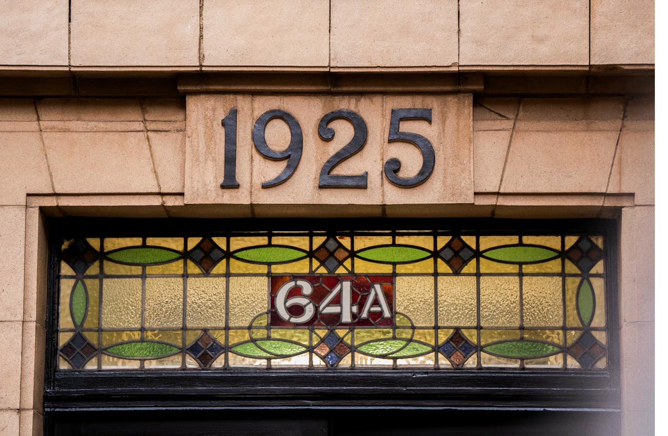 1925 entrance stained glass