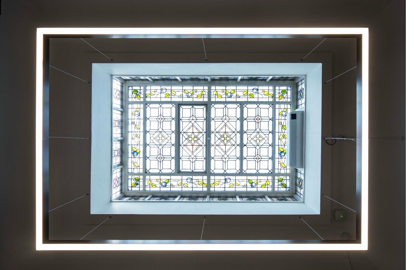Stained glass skylight